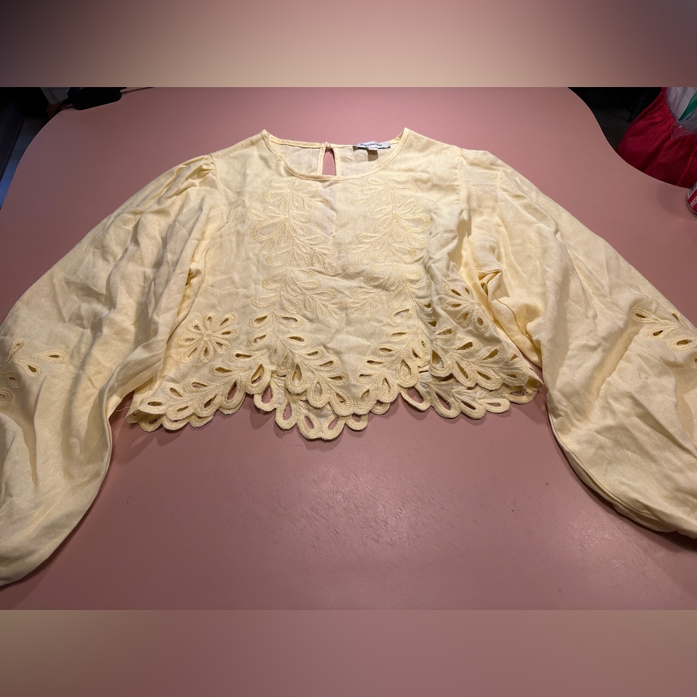 EUC Francesca's Lightweight Pale Yellow Knit Top